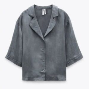 Zara Fillsens Cropped Button Down Shirt